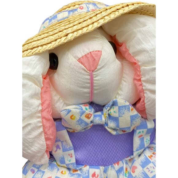 Vintage DanDee Bunny Rabbit Purple , Pink Pastels Parachute Nylon Puffalump - Picture 2 of 6